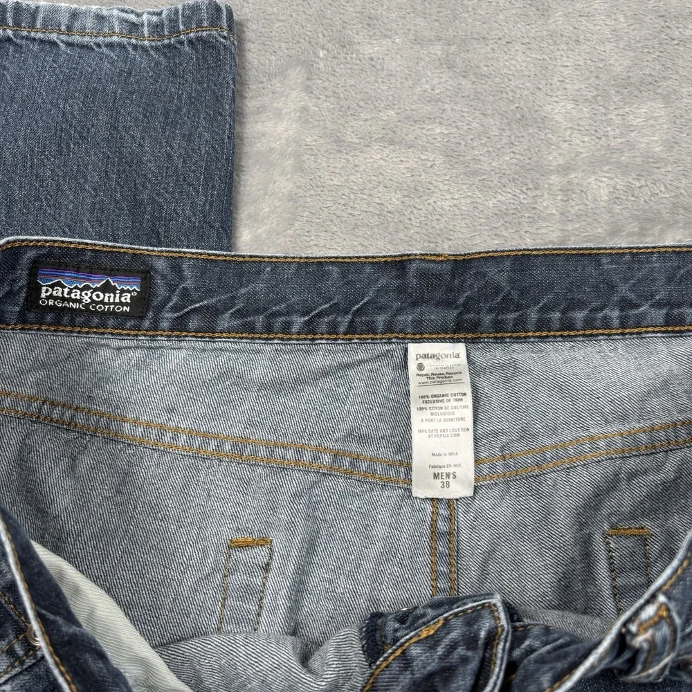 Patagonia Mens Performance Straight Fit Jeans Dark Wash Blue 38X28 56195 FA12